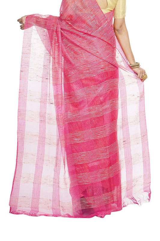 Bhagalpuri Kota Doria Silk Semi Transparent Saree With Unstiched Blouse Piece - View 5