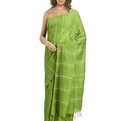 Green Bhagalpuri women's Kota Art Silk Saree With Blouse Piece