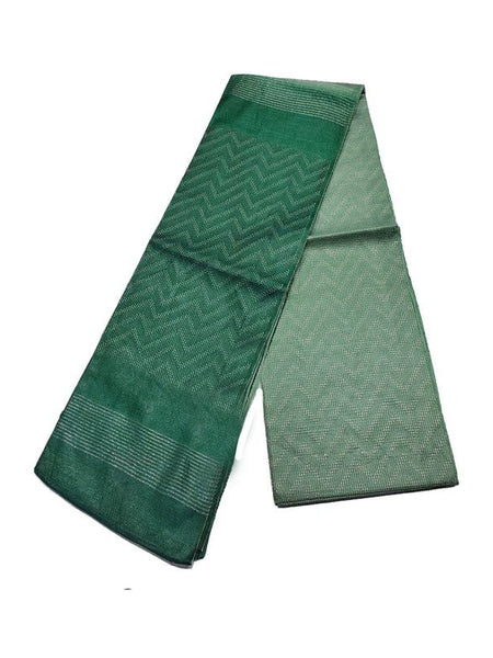 Handloom Semi Tussar Silk Two Dye Bhagalpuri Saree for women's with Striped Pallu (12513 Strobli_Green & Spleave_Green)