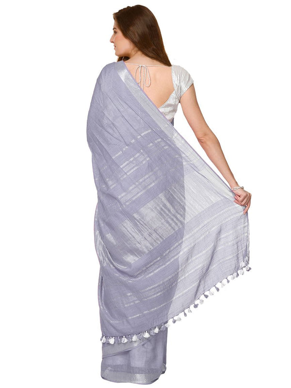 Cotton Slub Saree With Blouse Piece - View 2