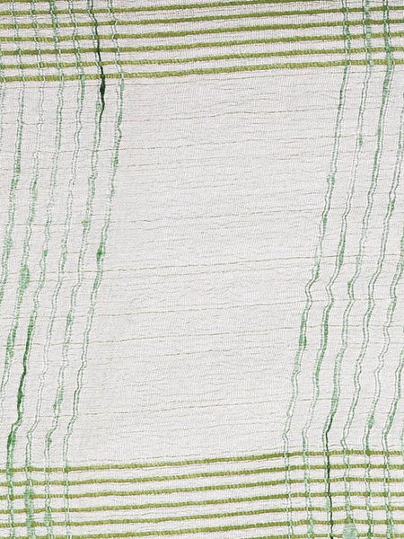 Pistachio Green women's Bhagalpuri Kota Doria Silk Semi Transparent Saree With Unstiched Blouse Piece - View 5