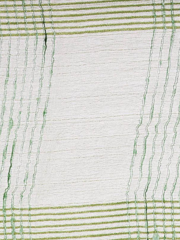 Pistachio Green women's Bhagalpuri Kota Doria Silk Semi Transparent Saree With Unstiched Blouse Piece - View 5