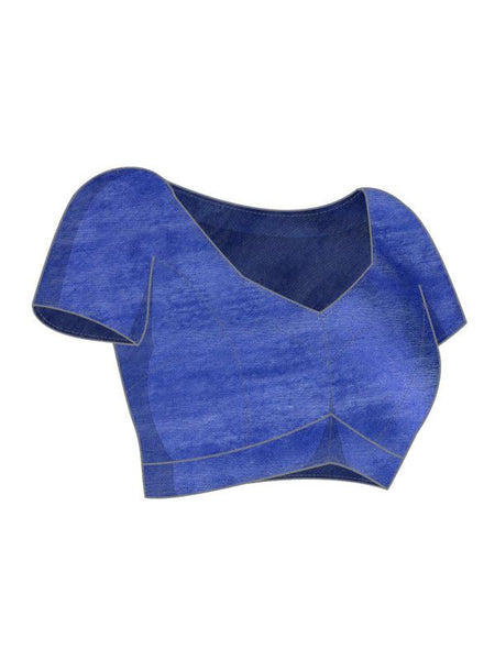 Blue Bhagalpuri women's Kota Art Silk Saree With Blouse Piece - View 2