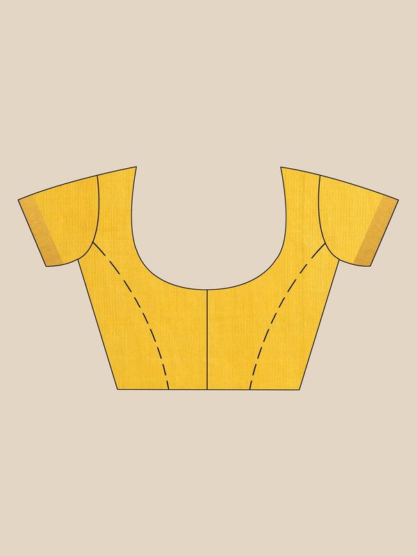 Coke Brown & Canary Yellow Bhaglpuri Munga Blend Handloom Tussar Saree with Blouse Piece - View 6