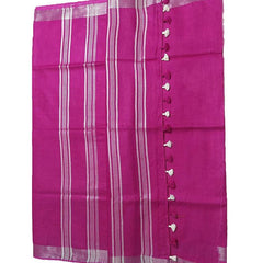 Telemagenta women's Bhagalpuri Linen Saree With Blouse Piece - View 4