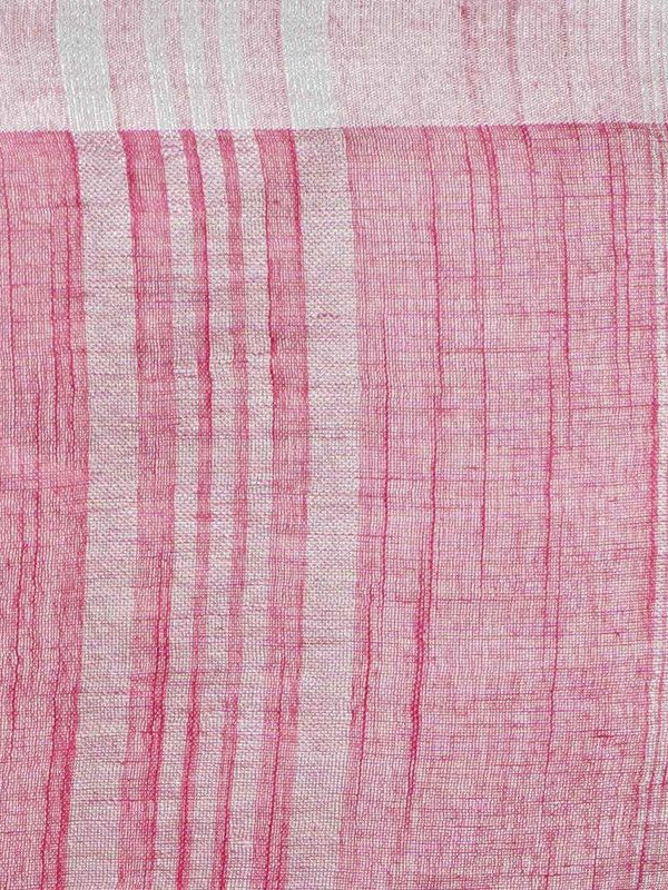 Bhagalpuri Handloom Linen Blend Tie-Dye (Sibory Dye) Saree With Running Unstiched Blouse Piece - View 3