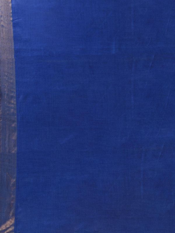 Handloom Tussar Munga Silk Bhagalpuri Saree for women's (Blue) - View 6