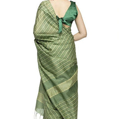 Kota Art Silk Bhagalpuri Striped Handloom Saree (High_Green) - View 5