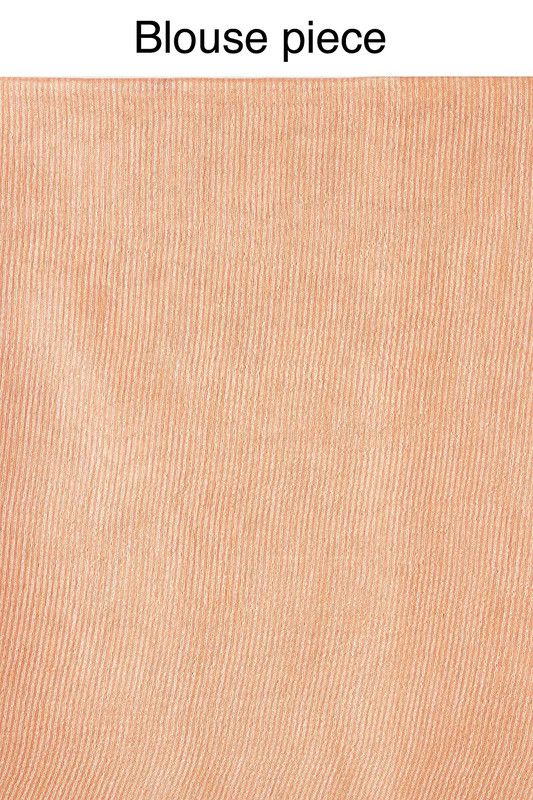 Bollywood Kota Silk Striped Handloom Apricot Orange Saree - View 2