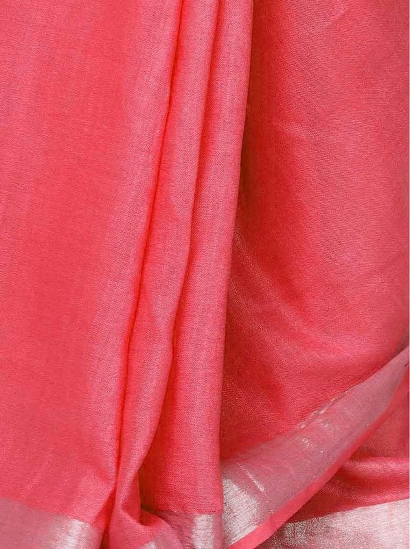 Cotton Slub Saree With Blouse Piece - View 3