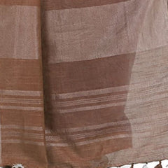Pale Purple & Coffee Brown women's Handloom Bhagalpuri Cotton Slub Blend Two Dye Saree With Running Unstitched Blouse Piece - View 4