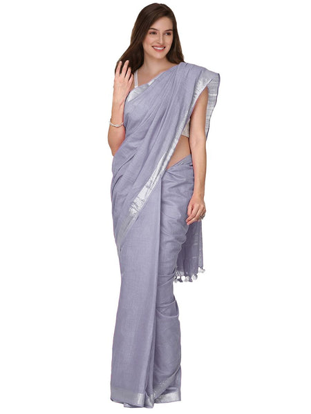 Cotton Slub Saree With Blouse Piece