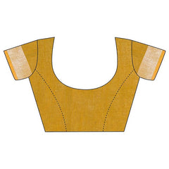 Lilac Purple & Golden Brown women's Bhagalpuri Handloom Ethnic Wear Linen Two Dye Saree With Running Unstitched Blouse Piece - View 6