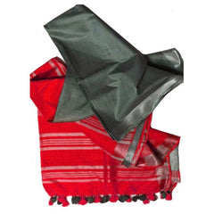Grey & Red women's Ethnic Wear Bhagalpuri Handloom Linen Slub Blend Two Dye Saree With Running Unstitched Blouse Piece