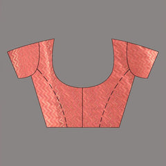 Zig-Zag Pallu with Designer Motif Bhagalpuri Saree (Froliy_Pink) - View 5