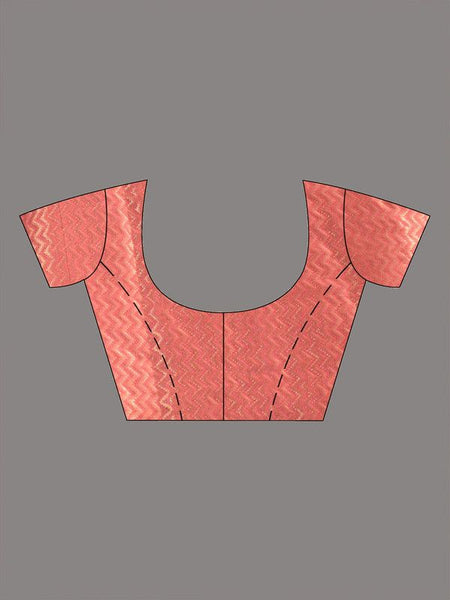 Zig-Zag Pallu with Designer Motif Bhagalpuri Saree (Froliy_Pink) - View 5