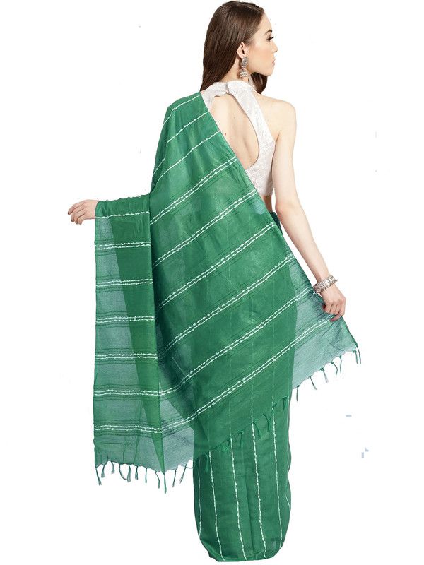 Green women's Kota Art Silk Bhagalpuri Saree With Blouse Piece - View 2