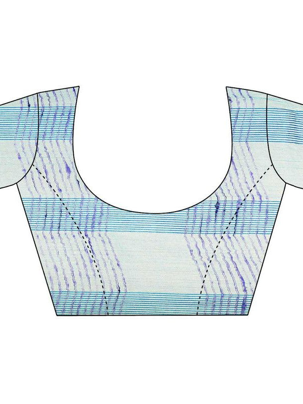 Bhagalpuri Kota Doria Silk Semi Transparent Saree With Unstiched Blouse Piece - View 5