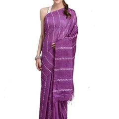 Perpureus Purple women's Kota Art Silk Bhagalpuri Saree With Blouse Piece