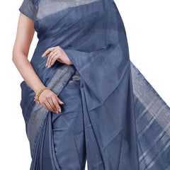 Bhagalpuri Handloom Cotton-Linen Blend Saree Combo (Pack Of 2) With Running Unstiched Blouse Piece - View 8