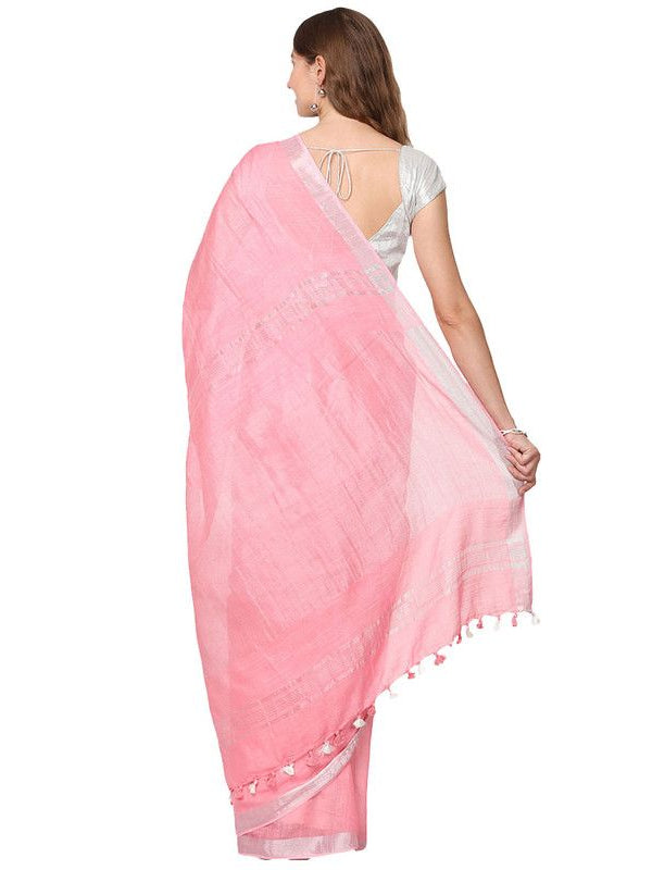 Bronze Brown women's Cotton Slub Saree With Blouse Piece