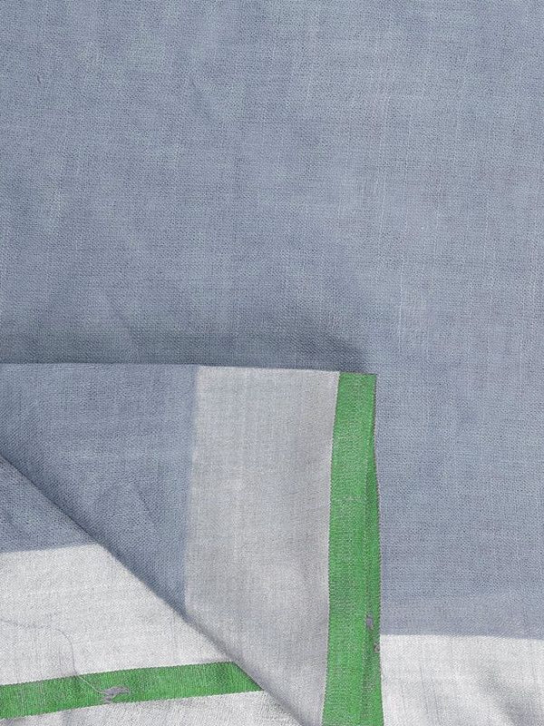 Handloom Bhagalpuri Linen-Cotton Saree With Contrast Blouse Piece - View 8