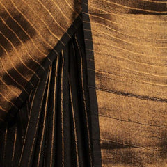 Bhagalpuri Silk Striped Sequins Saree with Zari Border (Black) - View 4