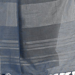 Lime Green & Grey women's Handloom Bhagalpuri Linen Cotton Slub Blend Two Dye Saree With Running Unstitched Blouse Piece - View 6