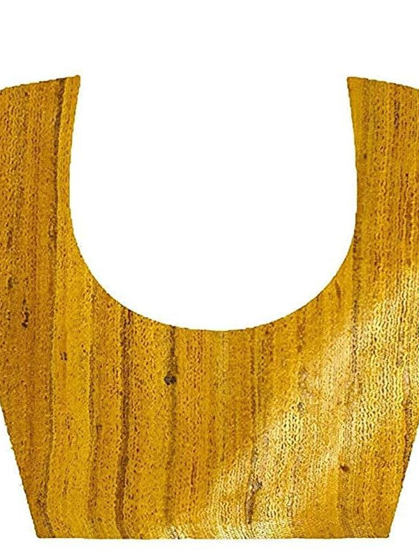 Handloom Tussar Ghicha Silk Bhagalpuri Two Dye Saree (Chico_Brown & Yellow) - View 5