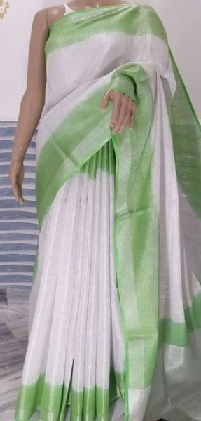 Linen Tissue Two Dye Handloom Bhagalpuri Saree