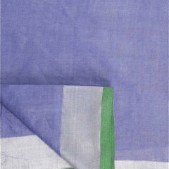 Medium Slate Purple women's Handloom Bhagalpuri Linen-Cotton Saree With Contrast Blouse Piece - View 6