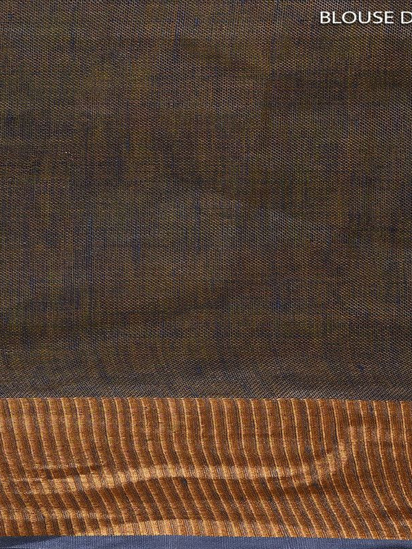 Handloom Bhagalpuri Tissue Linen Two Dye Saree - View 5