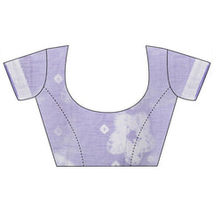 Ultra Violet women's Bhagalpuri Handloom Linen Blend Tie-Dye (Sibory Dye) Saree With Running Unstiched Blouse Piece - View 6