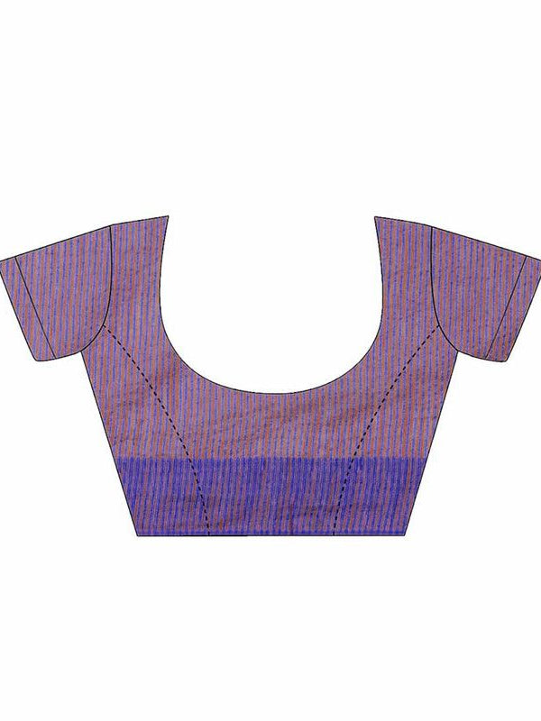 Bhagalpuri Handloom Kota Silk Temple Border Saree And Variation Of Colors With Striped Blouse Piece - View 7