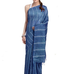Reddy Blue women's Kota Art Silk Saree With Blouse Piece