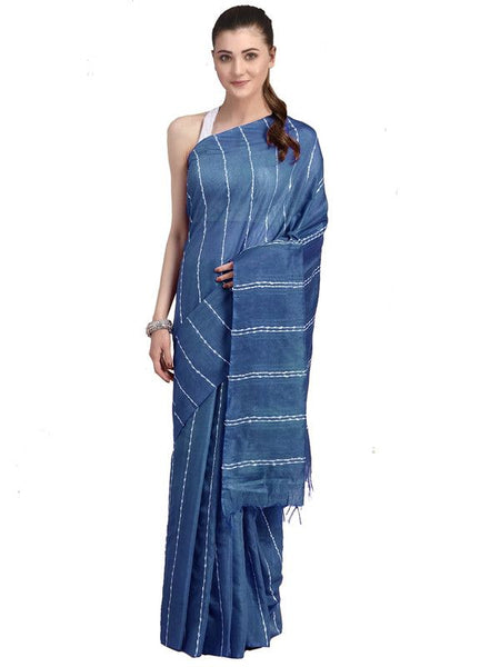Reddy Blue women's Kota Art Silk Saree With Blouse Piece