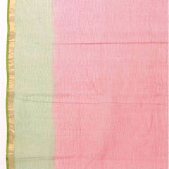 Organza Net Handloom Art Silk Bhagalpuri Two Dye Saree (Green-Red) - View 2