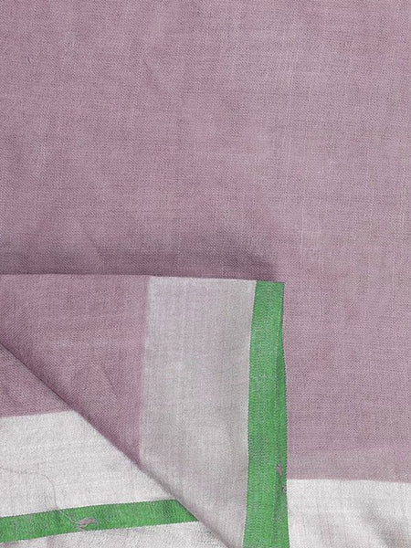 Mountbatten Pink women's Handloom Bhagalpuri Linen-Cotton Saree With Contrast Blouse Piece - View 4