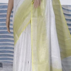 Pure Tissue Linen Two Dye Handloom Bhagalpuri Saree
