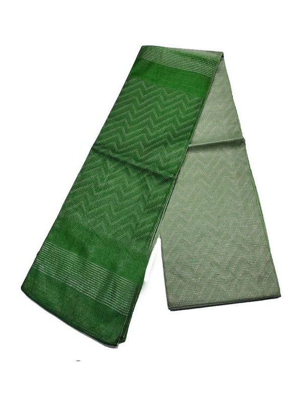 Handloom Semi Tussar Silk Two Dye Bhagalpuri Saree for women's with Striped Pallu (12506 Pesleya & Saplin_Green)