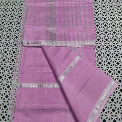 Cotton Handloom Mangalagiri Silk Saree with Temple Border (100197 Baby_Pink)