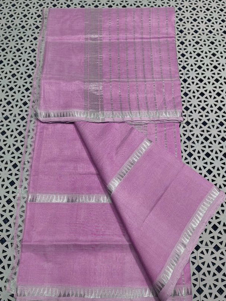 Cotton Handloom Mangalagiri Silk Saree with Temple Border (100197 Baby_Pink)