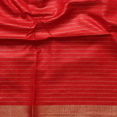 Handloom Linen Cotton Blend Bhagalpuri Check Saree with Contrast Blouse Piece - View 7