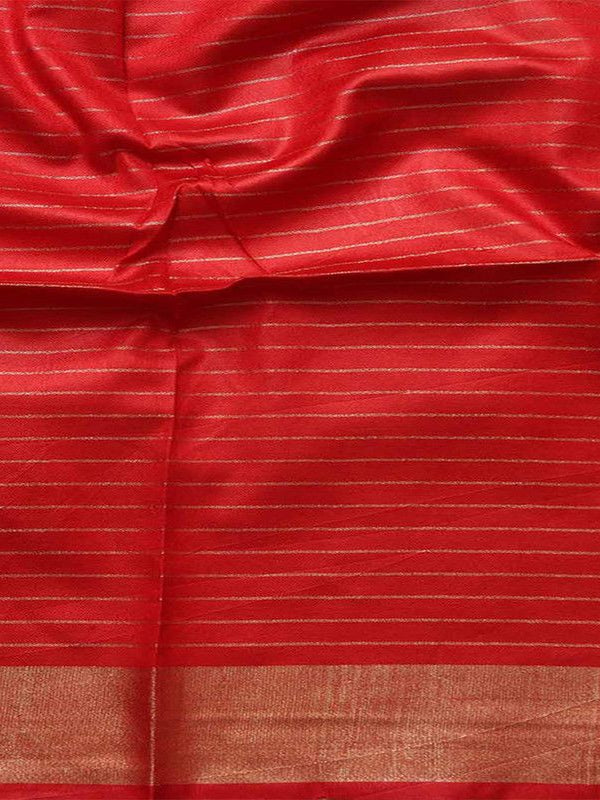 Handloom Linen Cotton Blend Bhagalpuri Check Saree with Contrast Blouse Piece - View 7