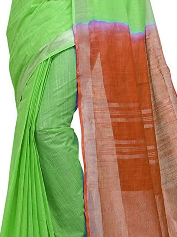 Bhagalpuri Handloom Pure Cotton Two Dye Saree With Running Unstitched Blouse Piece - View 6