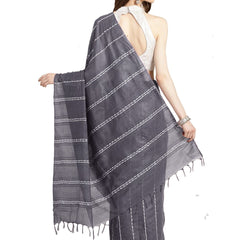 Grey women's Kota Art Silk Bhagalpuri Saree With Blouse Piece - View 2