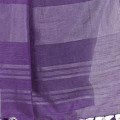 Mint Green & Amethyst Purple women's Handloom Bhagalpuri Cotton Slub Blend Two Dye Saree With Running Unstitched Blouse Piece - View 5