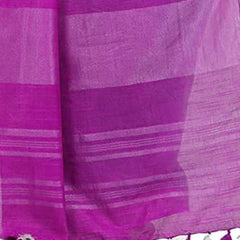 Handloom Bhagalpuri Cotton Slub Blend Two Dye Saree With Running Unstitched Blouse Piece - View 7