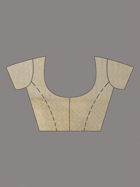 Designer Bhagalpuri Handloom Weaving Motif Saree (Silver_Grey) - View 4