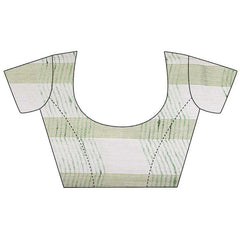 Pistachio Green women's Bhagalpuri Kota Doria Silk Semi Transparent Saree With Unstiched Blouse Piece - View 7